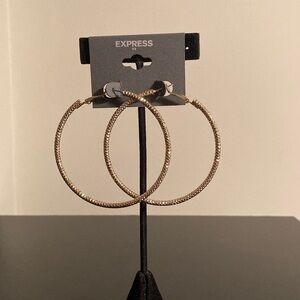 Express Textured Gold Hoop Earrings